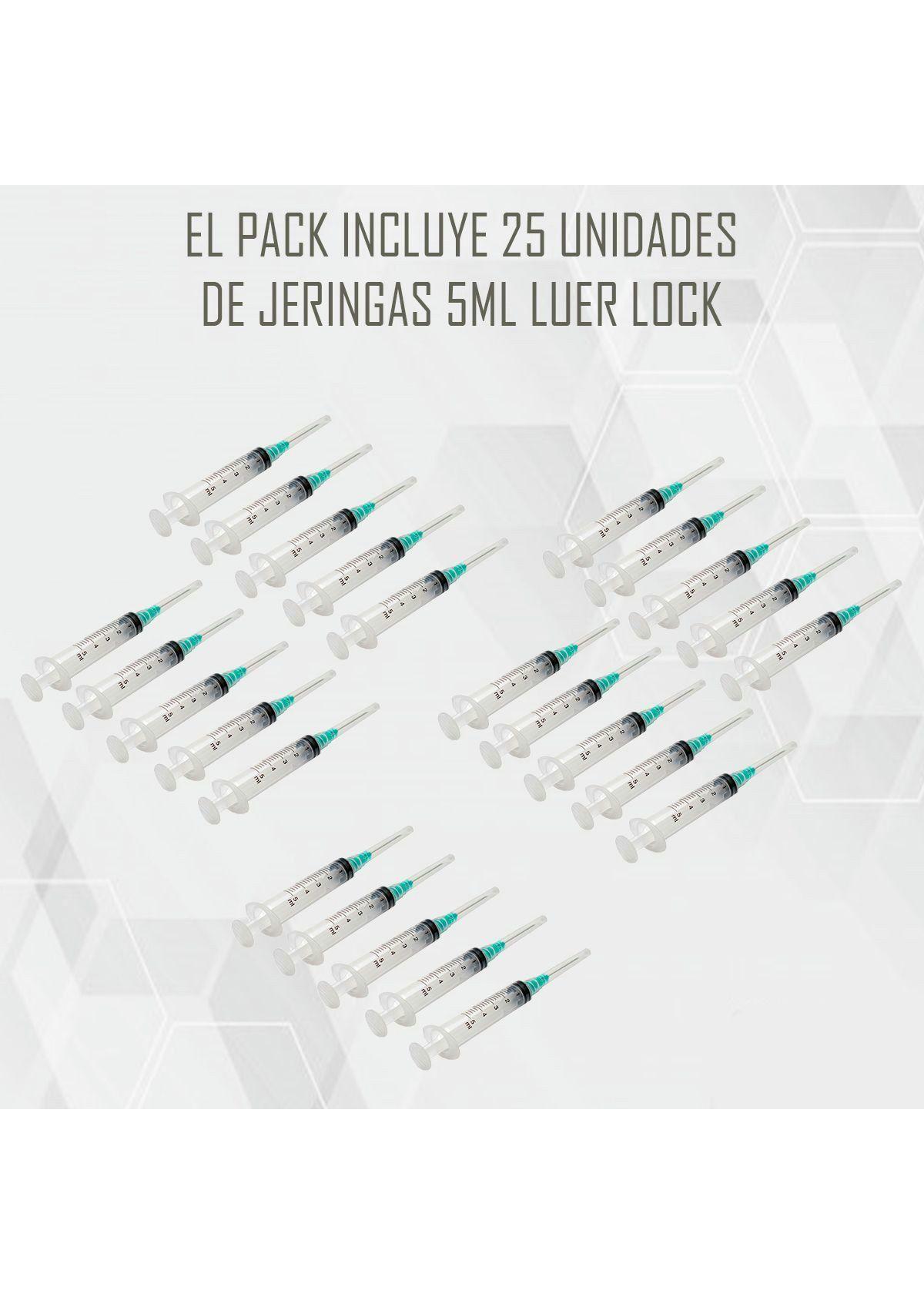 Jeringa Desechable 5ml Luer Lock 21g Pack De 25 Unid-0