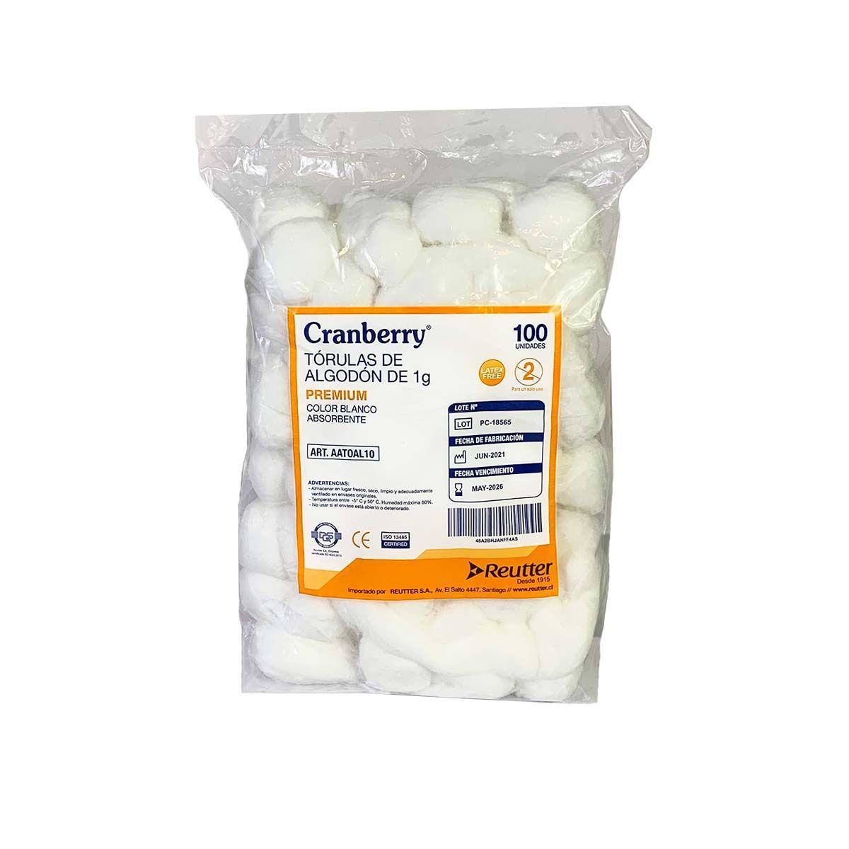 Torula De Algodón Premium 1gr Cranberry Bolsa De 100 Und-0