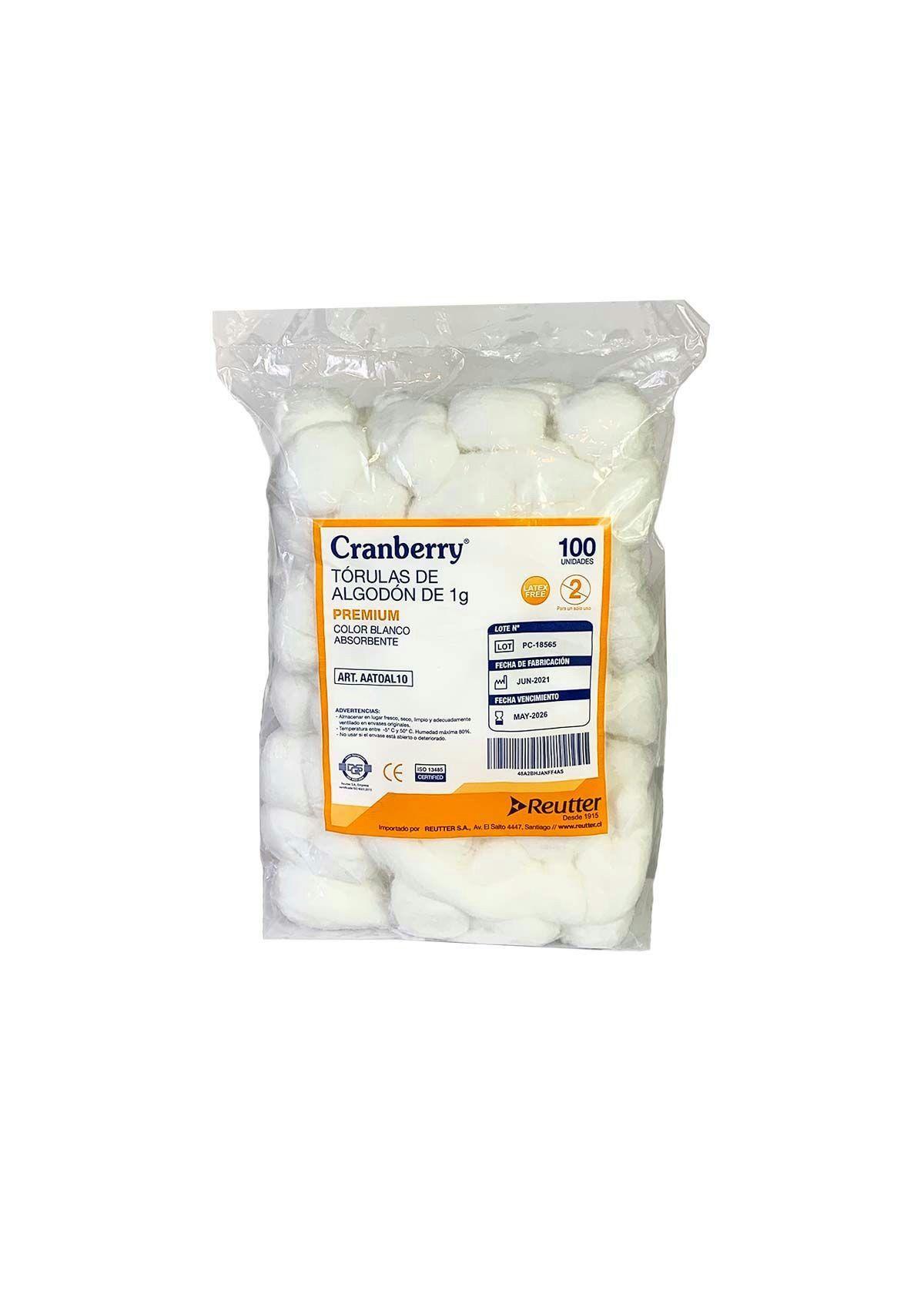 Torula De Algodón Premium 1gr Cranberry Bolsa De 100 Und-0