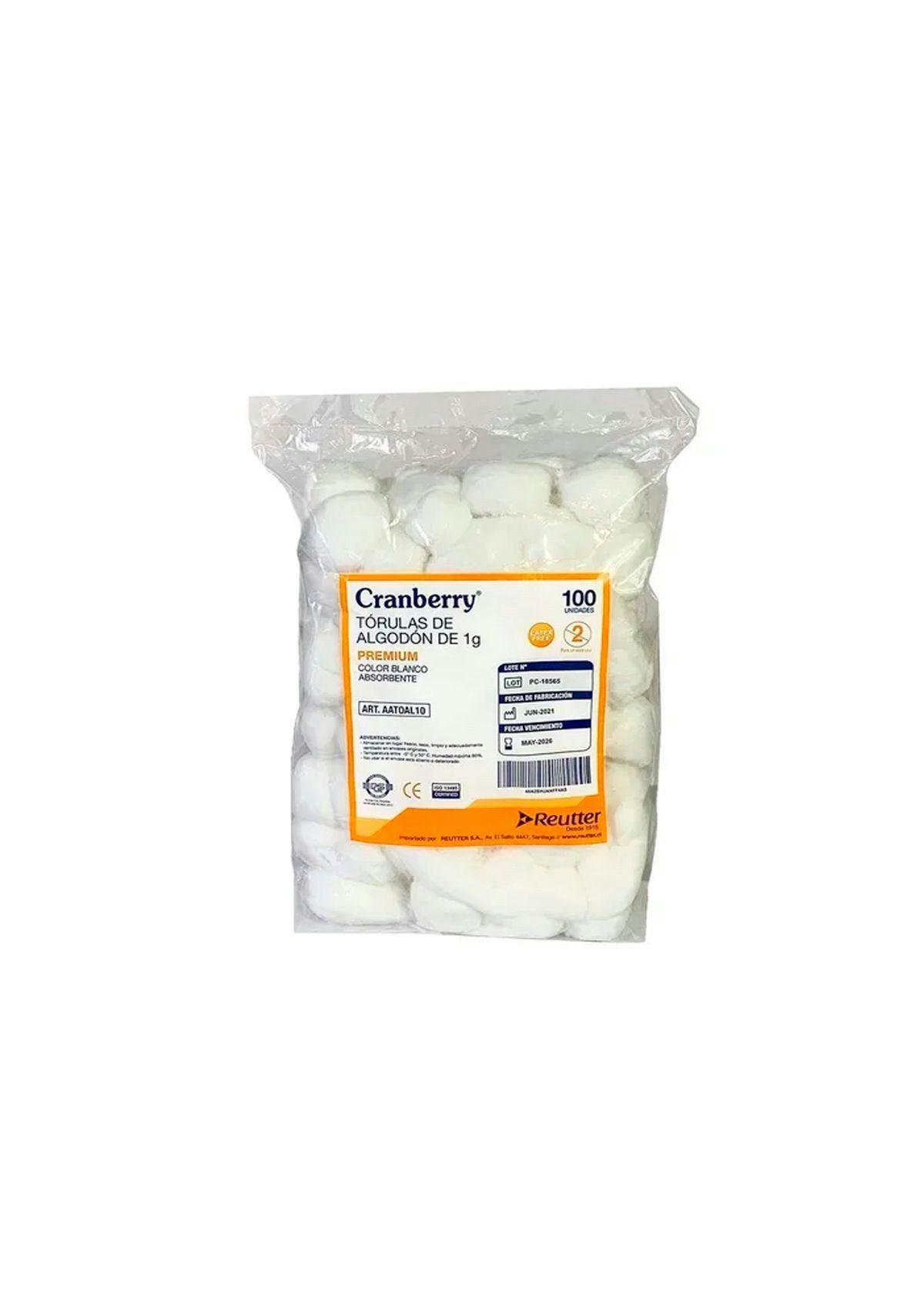 Torula De Algodón Premium 1gr Cranberry Bolsa De 100 Und-2
