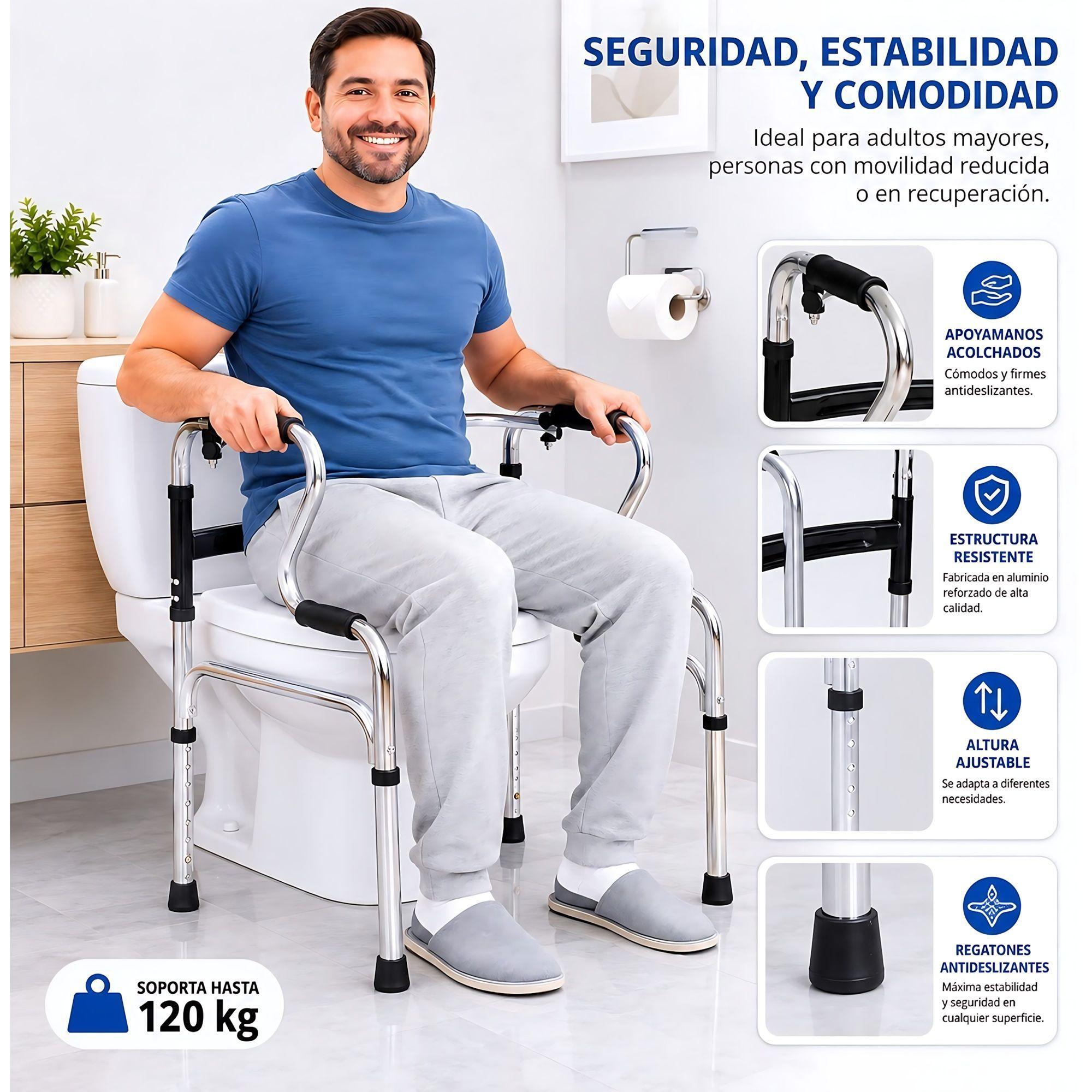 Andador  Baño Inodoro Portátil  Multifuncional 5 En 1-3