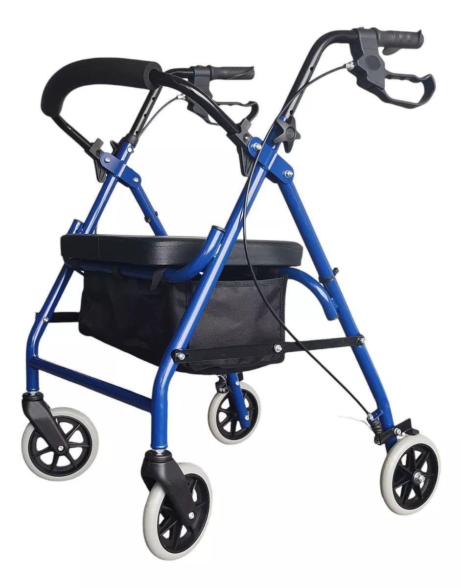 Andador Ortopedia Burrito Con Asiento Y Bolso 4 Ruedas-3