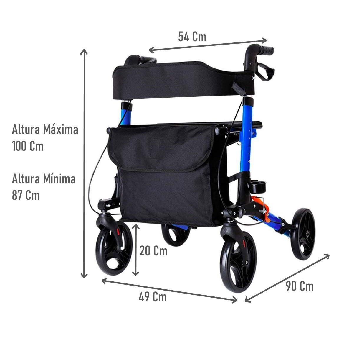 Andador Burrito Plegable Con Asiento 4 Ruedas-1
