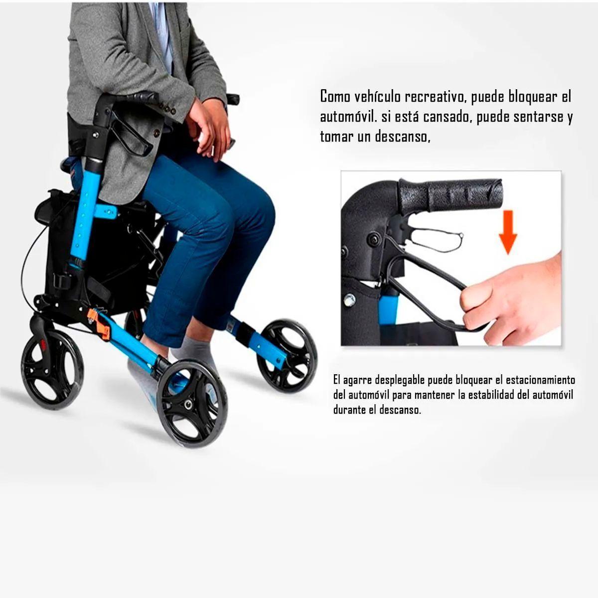 Andador Burrito Plegable Con Asiento 4 Ruedas-6