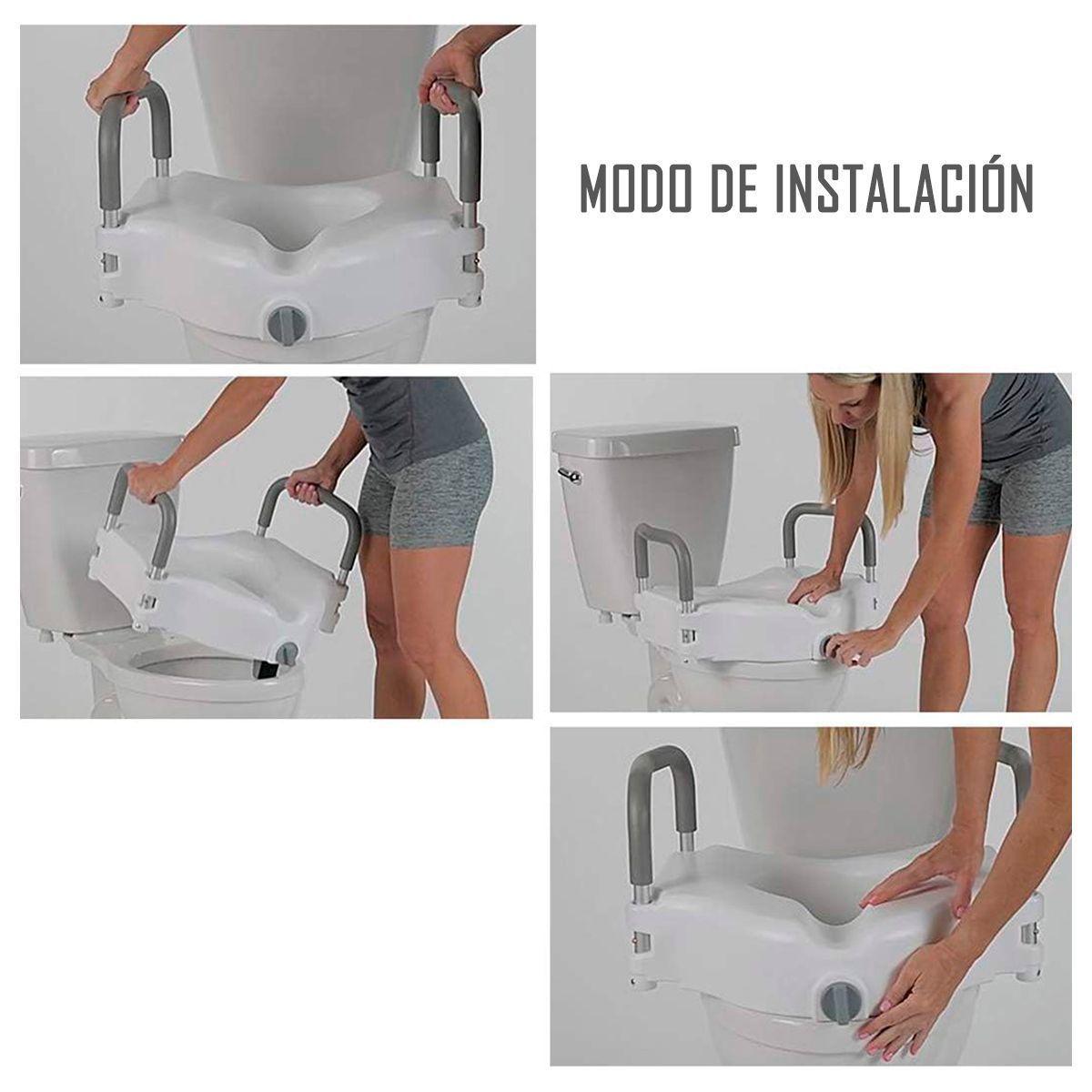 Alza Baño con apoya Brazos Desmontables Portátil-6