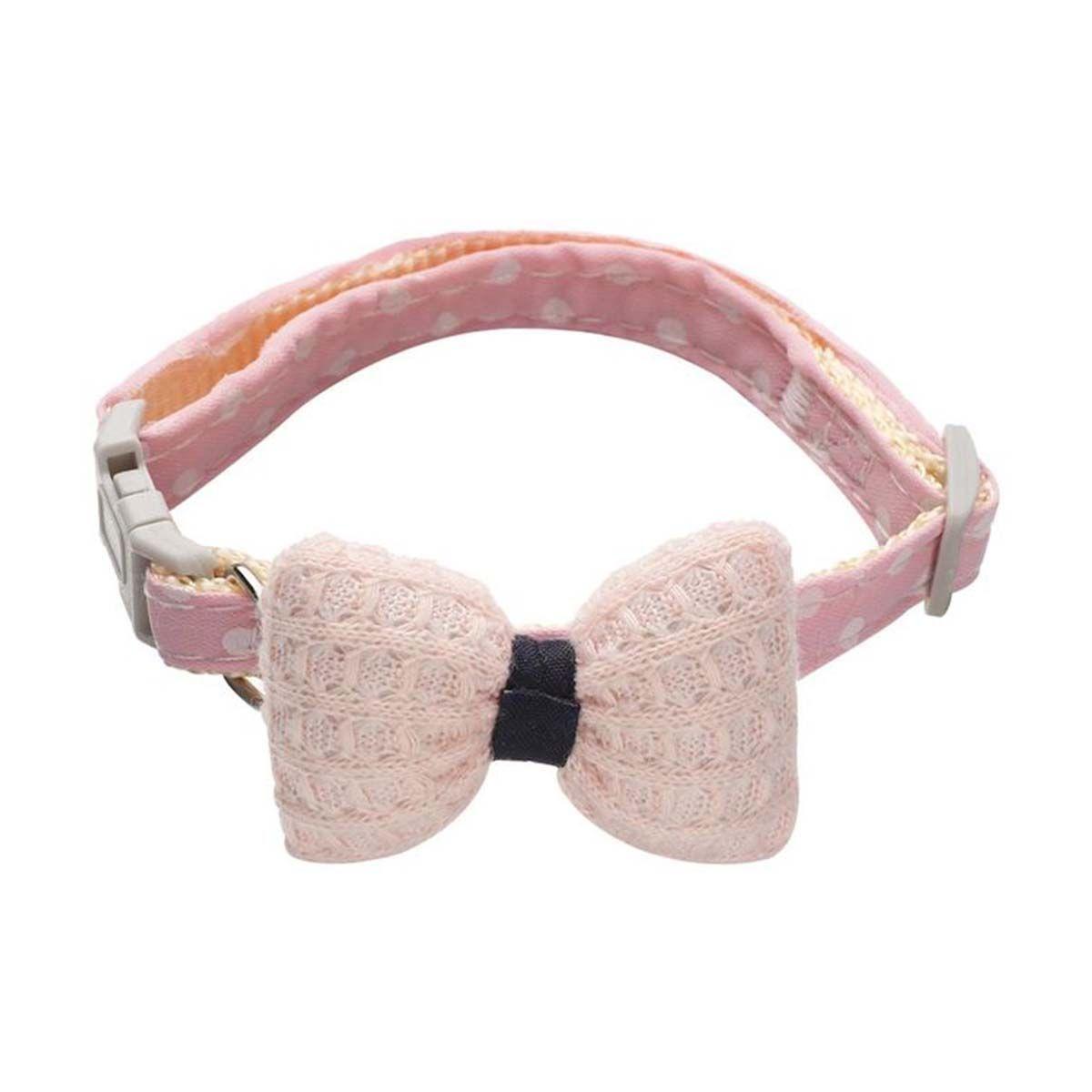 Collar De Algodon Lazo Para Mascotas Gato Y Perro Rosado-0