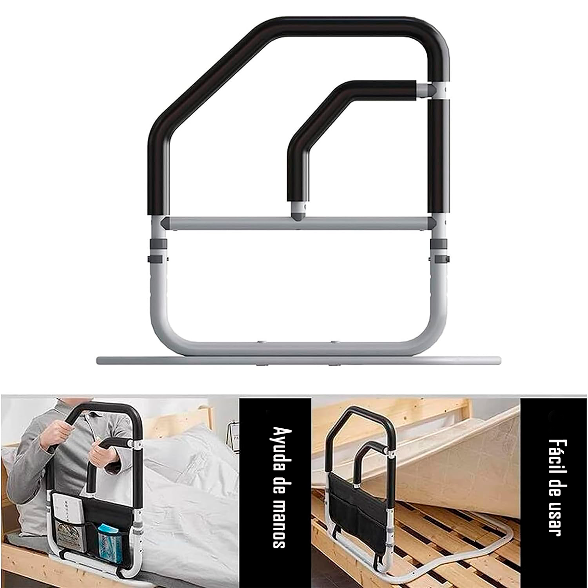 Baranda Barra Seguridad Para Cama Adulto Mayor Doble Agarre-3