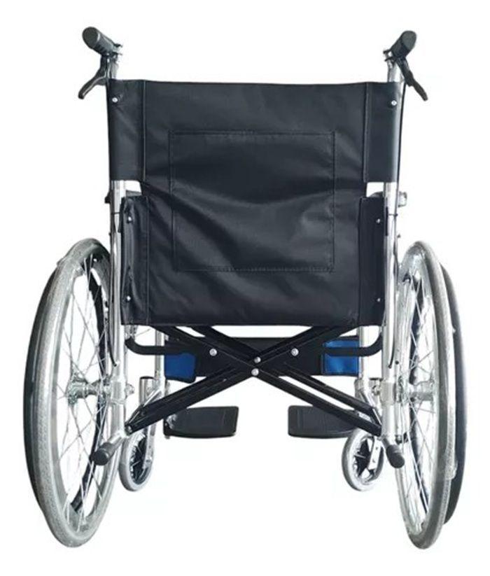Silla De Ruedas Aluminio Plegable Doble Freno Con Cinturón-3