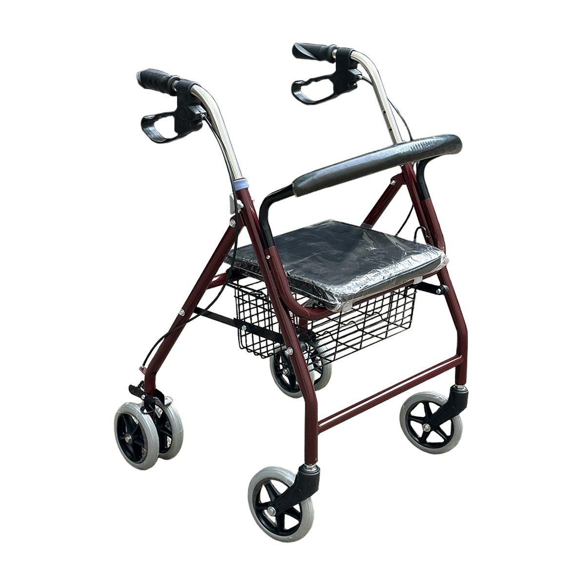 Andador Plegable Ortopédico 6 Ruedas Con Asiento Desmontable-0