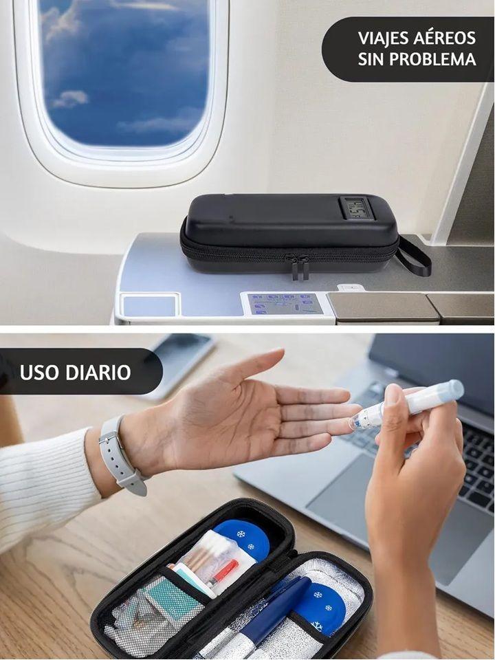 Bolso Estuche De Viaje Cooler Porta Insulina Diabéticos Negro-3