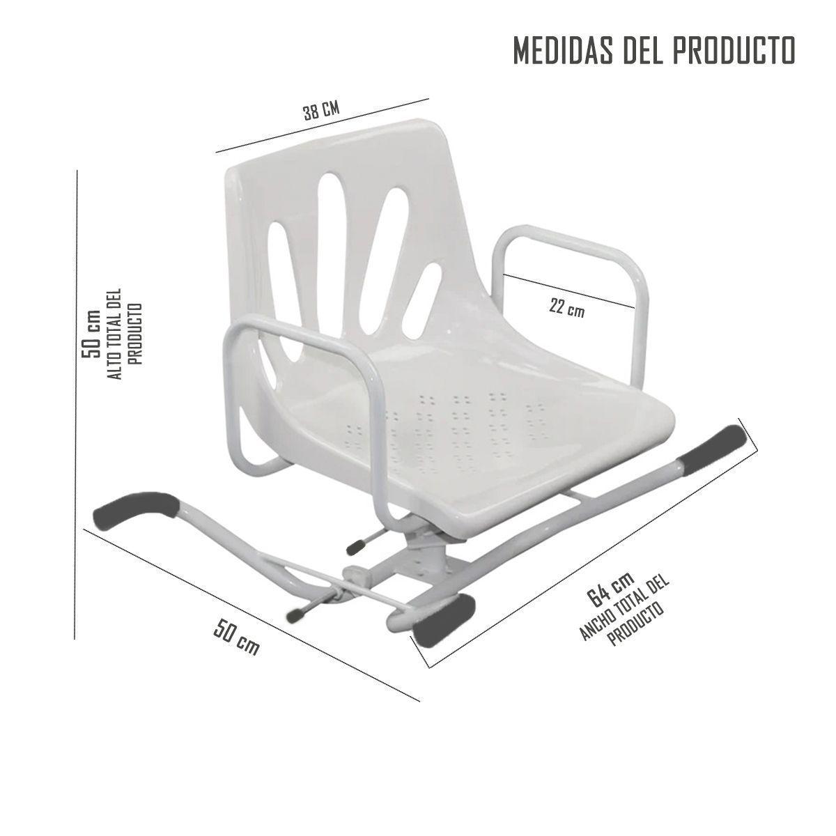 Silla De Ducha O Tina Giratoria Con Apoya Brazo-3