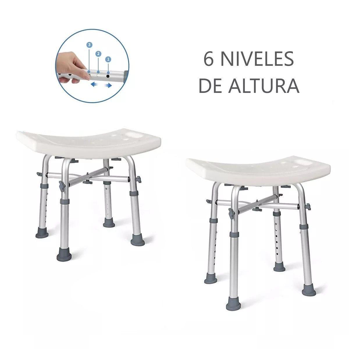 Piso Silla De Ducha Altura Ajustable Bariatrico Aluminio-3