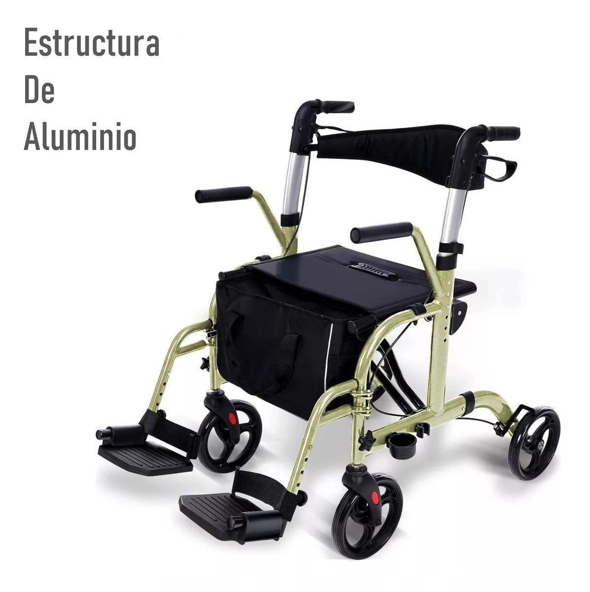 Andador 4 Ruedas Plegable 2 En 1 Silla De Ruedas Apoyabrazos Oneder-3