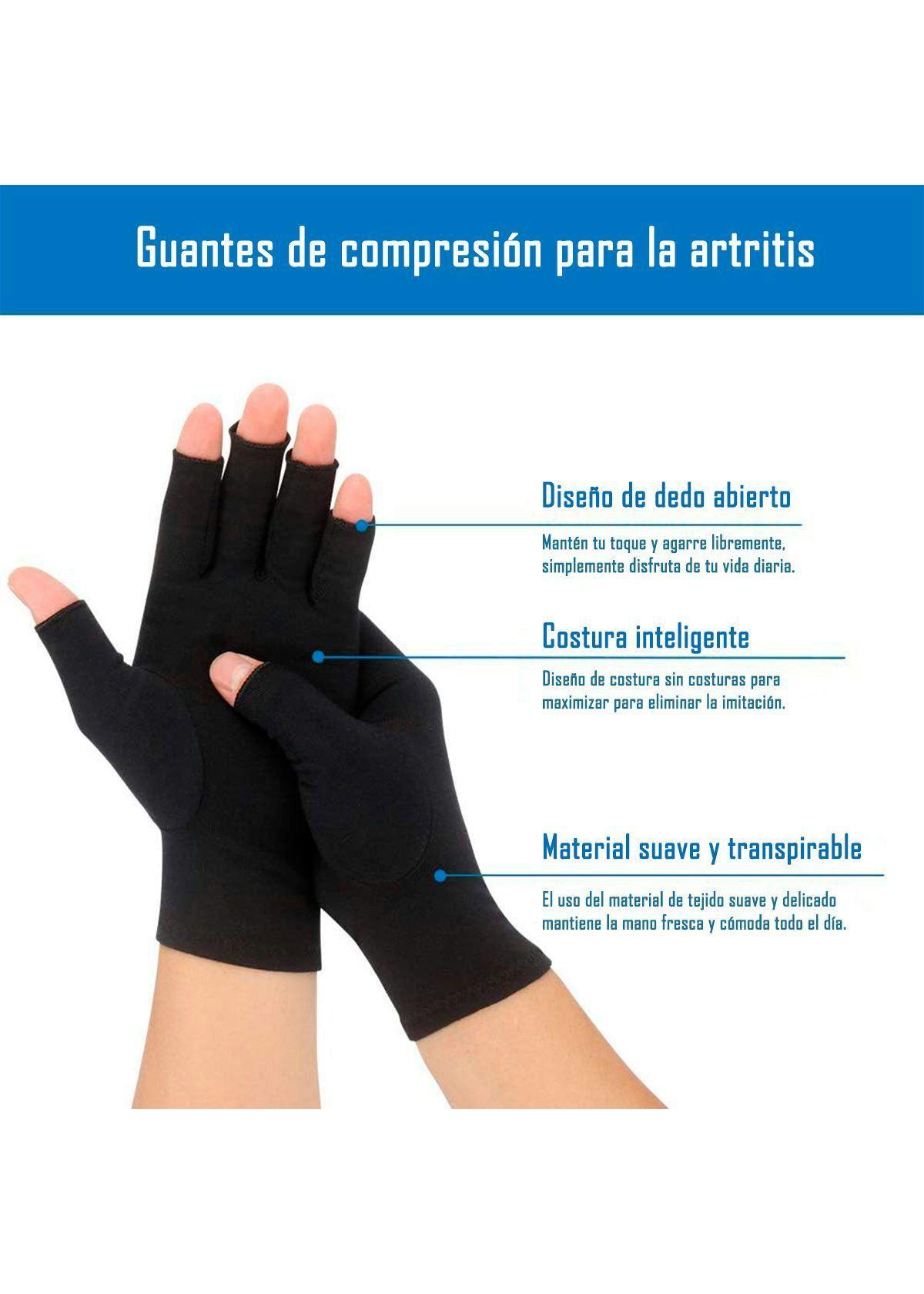 Guantes De Compresión Para Artritis Artrosis Tenditis Negro L-1