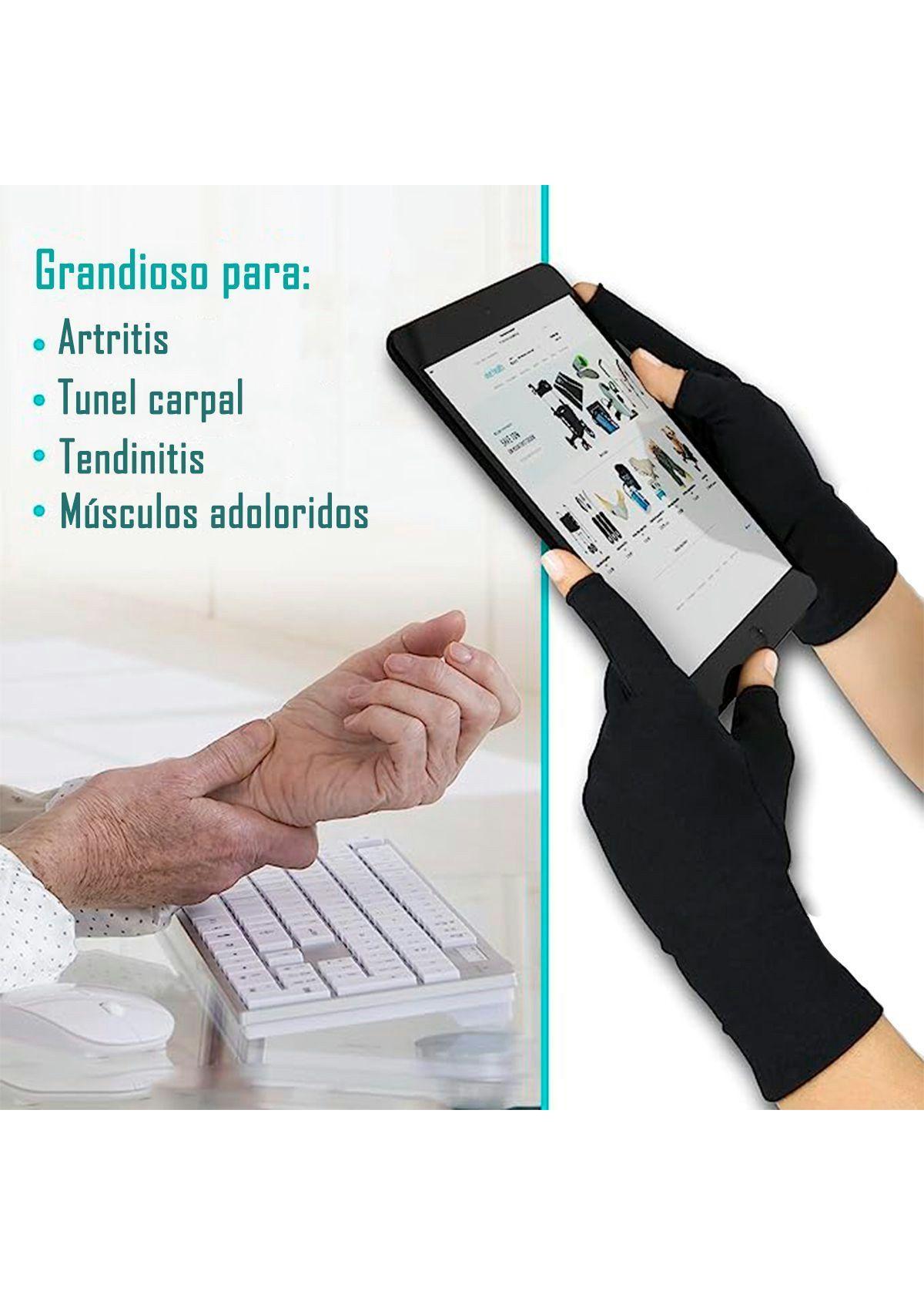 Guantes De Compresión Para Artritis Artrosis Tenditis Negro L-2