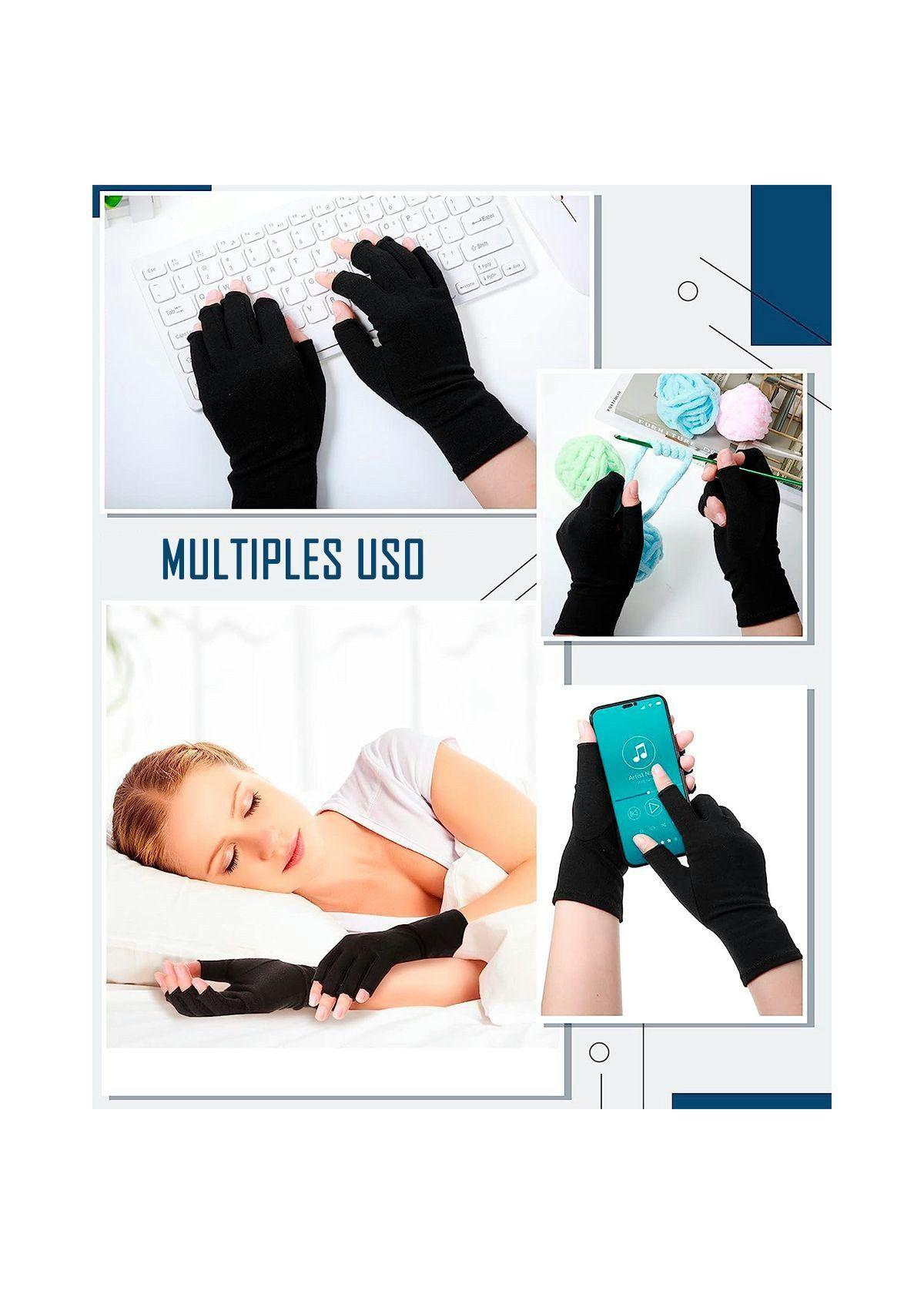 Guantes De Compresión Para Artritis Artrosis Tenditis Negro L-5