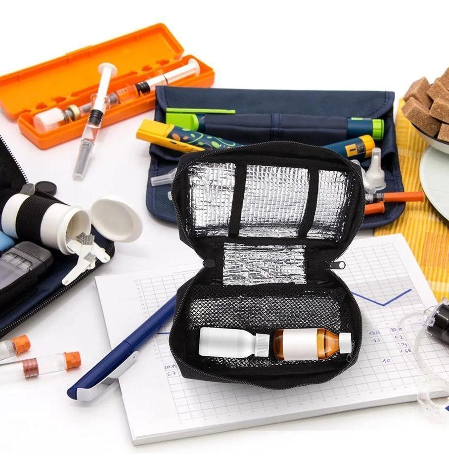Enfriador Estuche Viaje Diabéticos,bolsa Enfriadora Medicina Negro-3