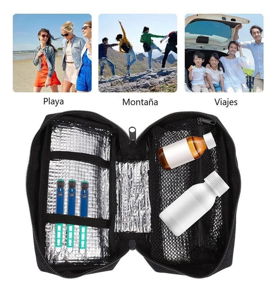Enfriador Estuche Viaje Diabéticos,bolsa Enfriadora Medicina Negro-5