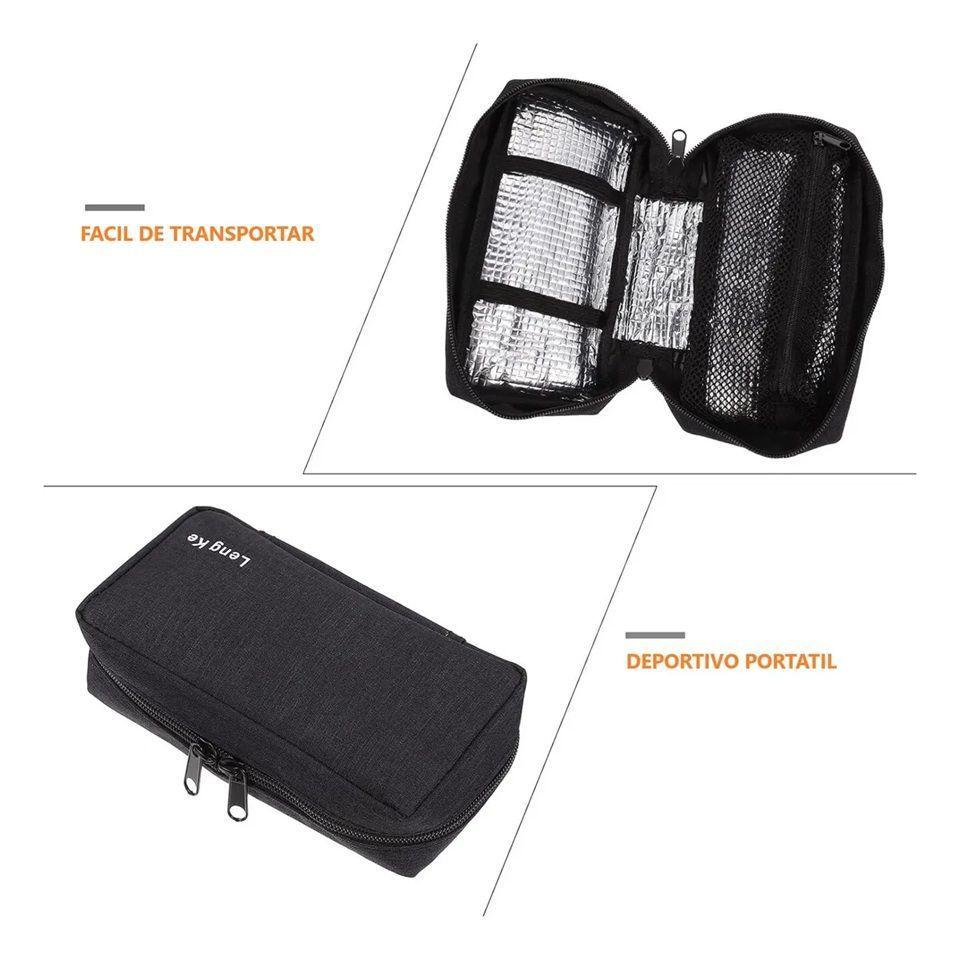 Enfriador Estuche Viaje Diabéticos,bolsa Enfriadora Medicina Negro-7