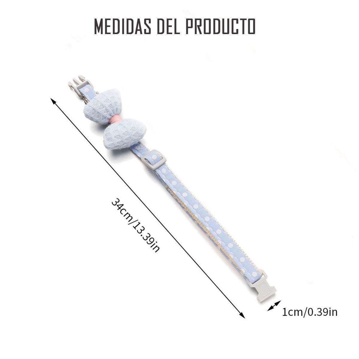 Collar De Algodon Lazo Para Mascotas Pequeñas Gato Y Perro Azul-1