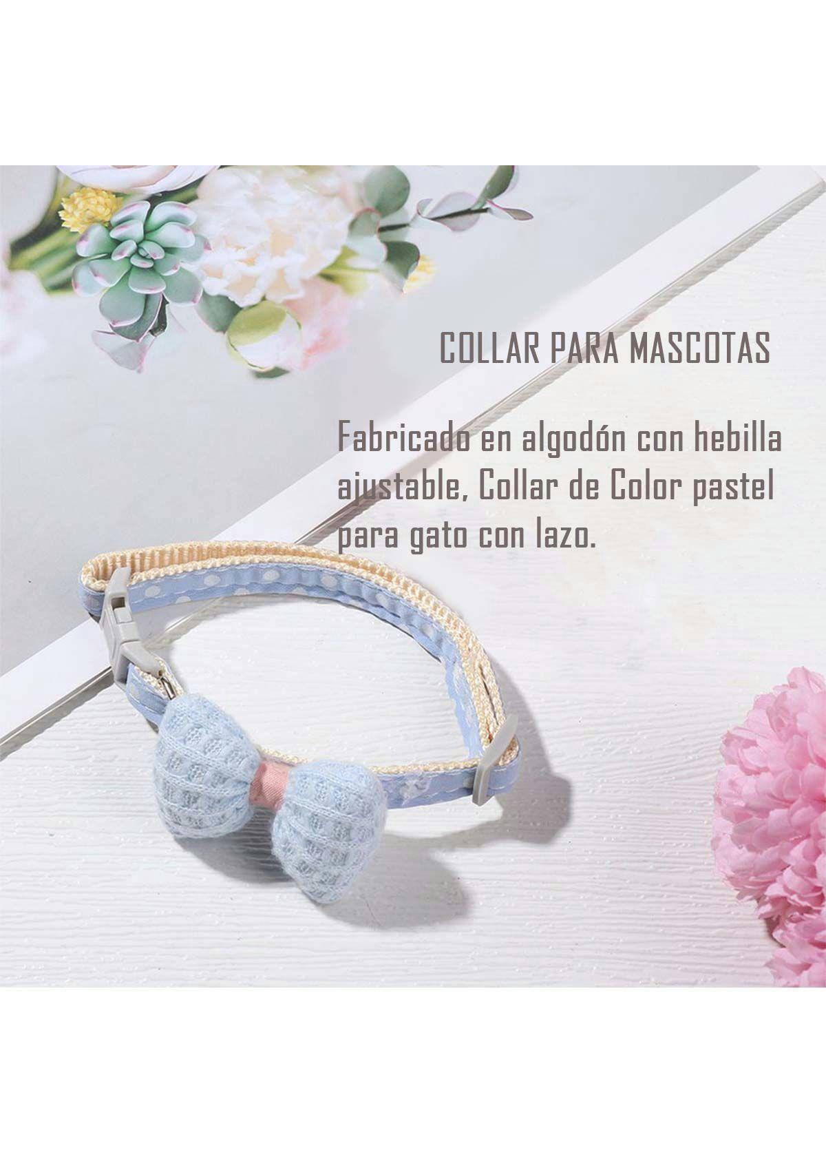 Collar De Algodon Lazo Para Mascotas Pequeñas Gato Y Perro Azul-2
