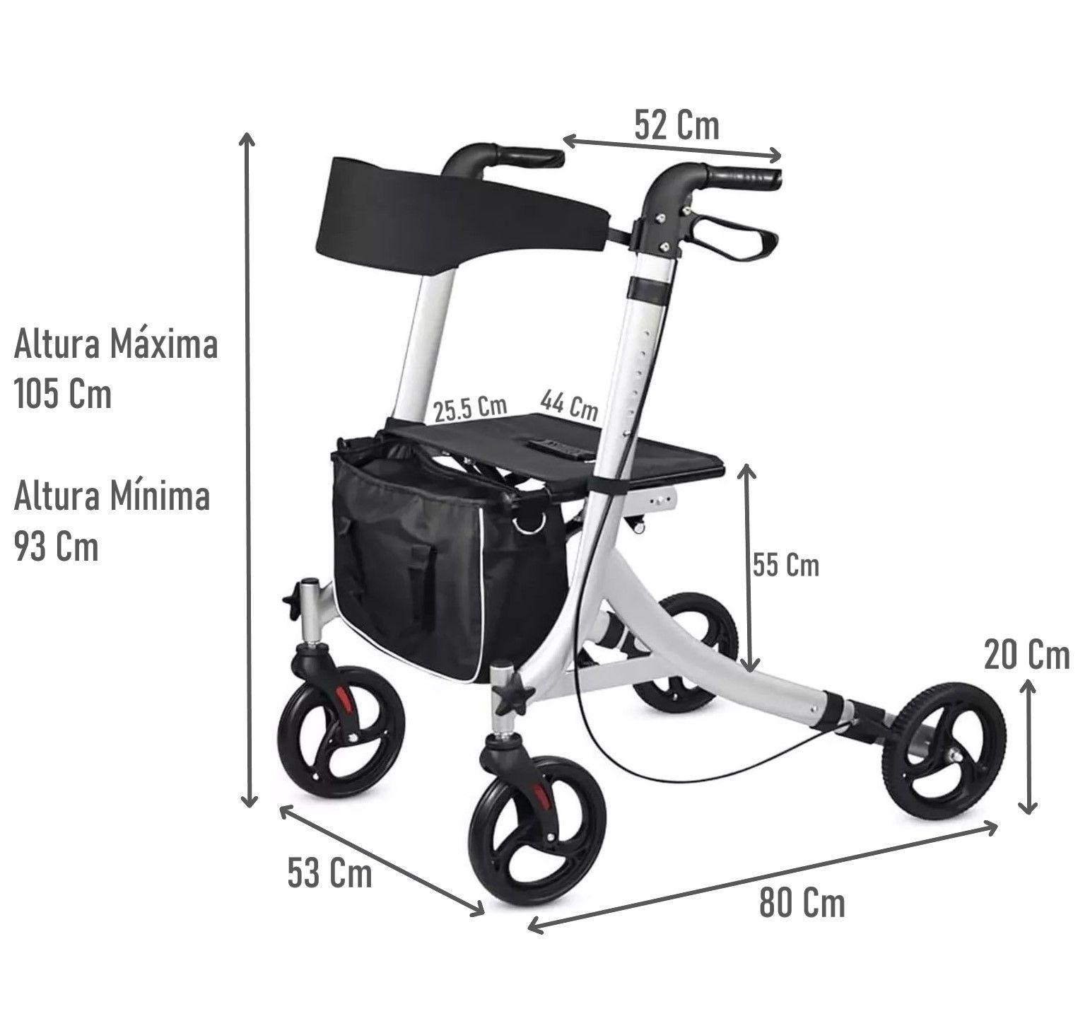 Andador Burrito 4 Ruedas Plegable Con Asiento Adulto Mayor-2