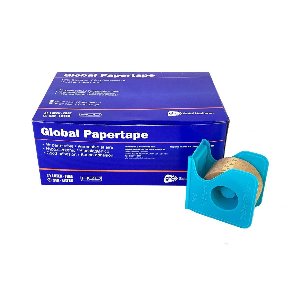 Tela Adhesiva Papel Microporosa Caja De 12, Color Piel 2,5cm-1
