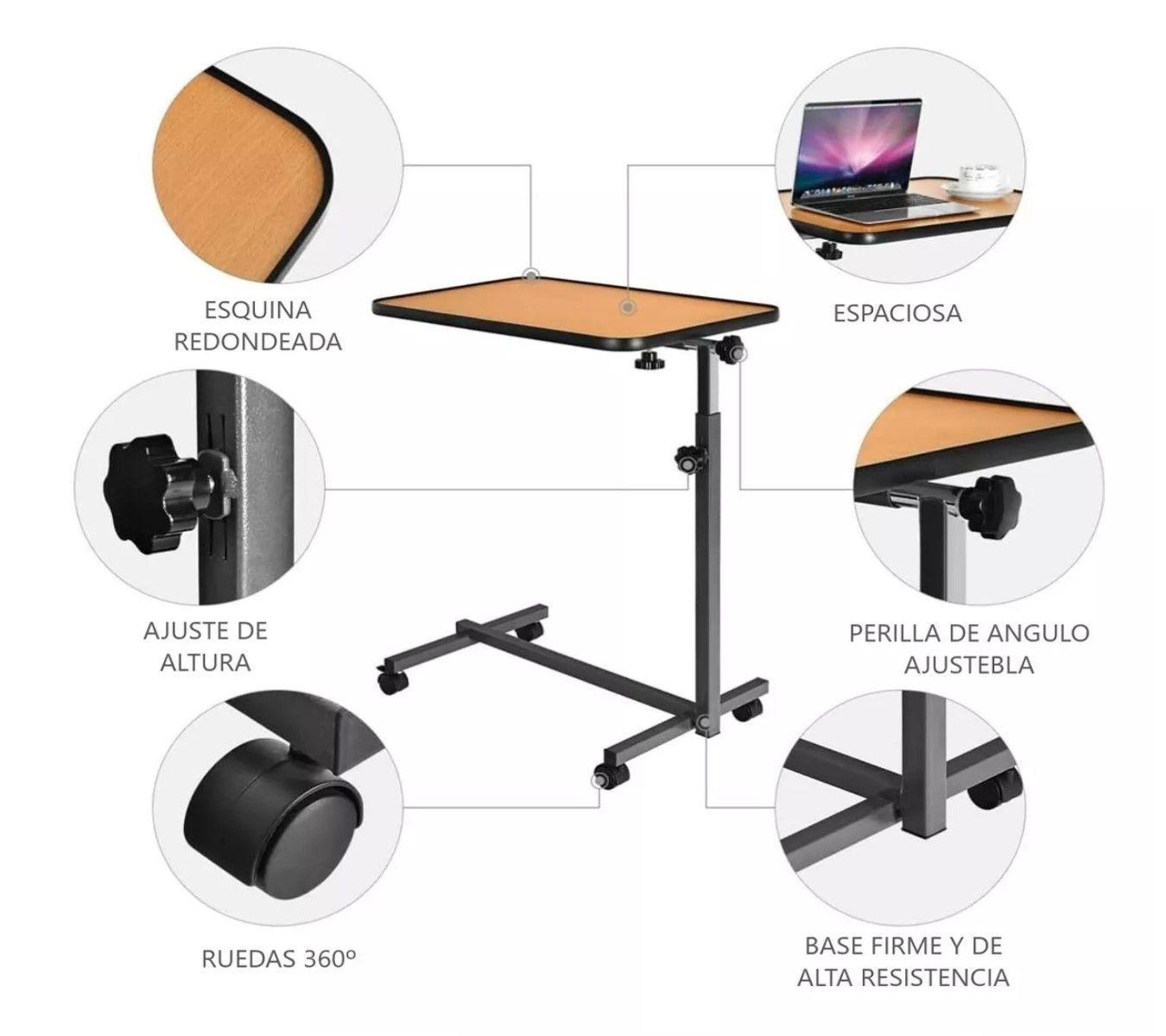 Mesa Reclinable Lateral Hospitalario Cama Altura Ajustable-3