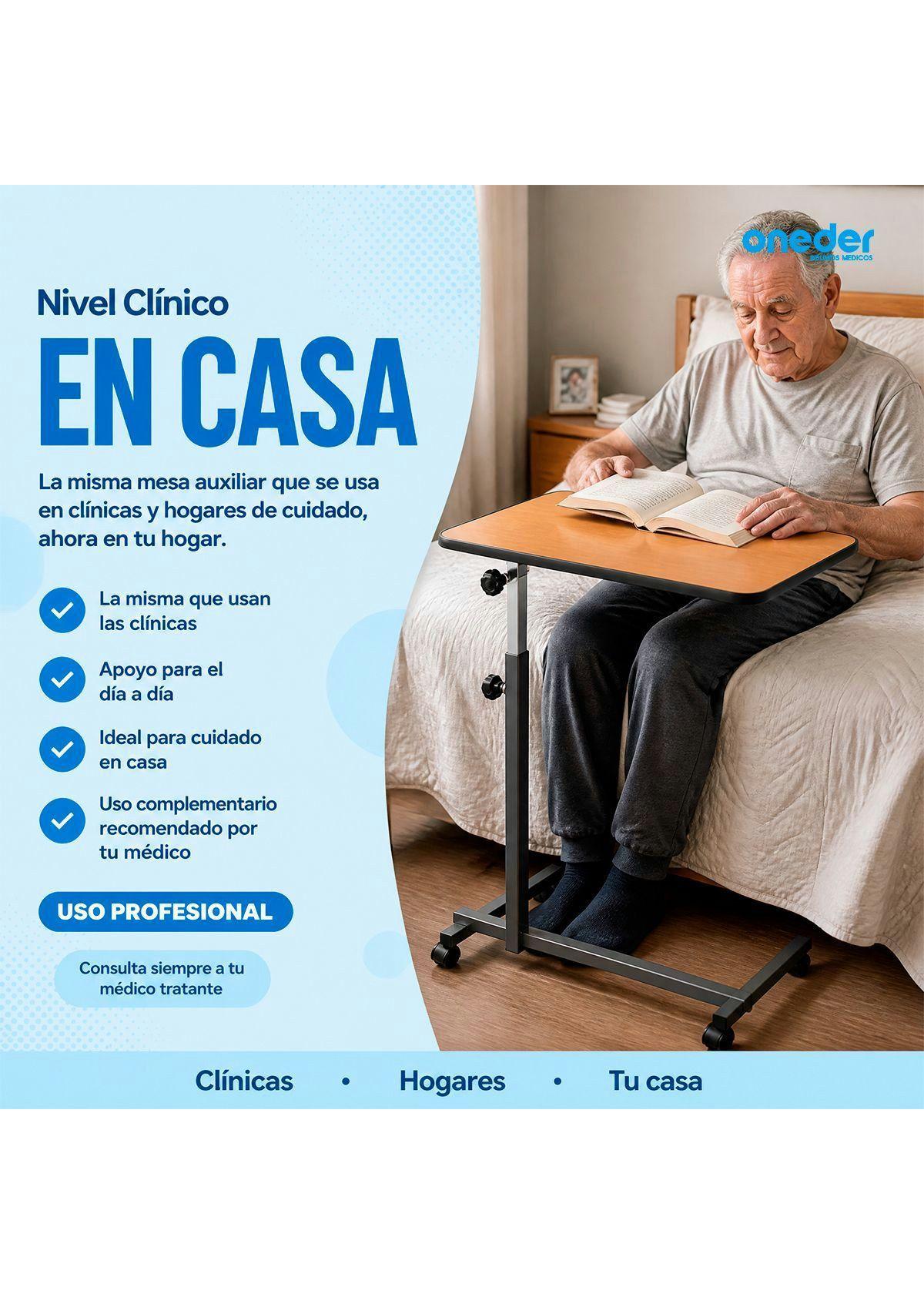 Mesa Reclinable Lateral Hospitalario Cama Altura Ajustable-4