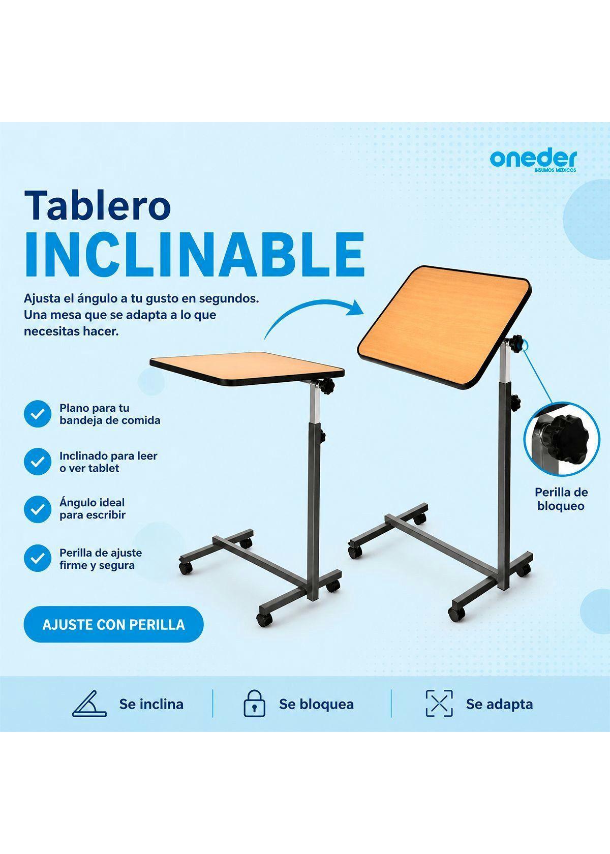Mesa Reclinable Lateral Hospitalario Cama Altura Ajustable-6