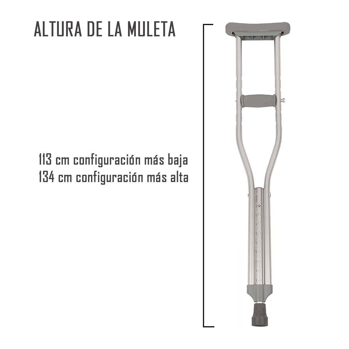 Muleta Ortopédica De Aluminio Con Altura Regulable Liviana-1