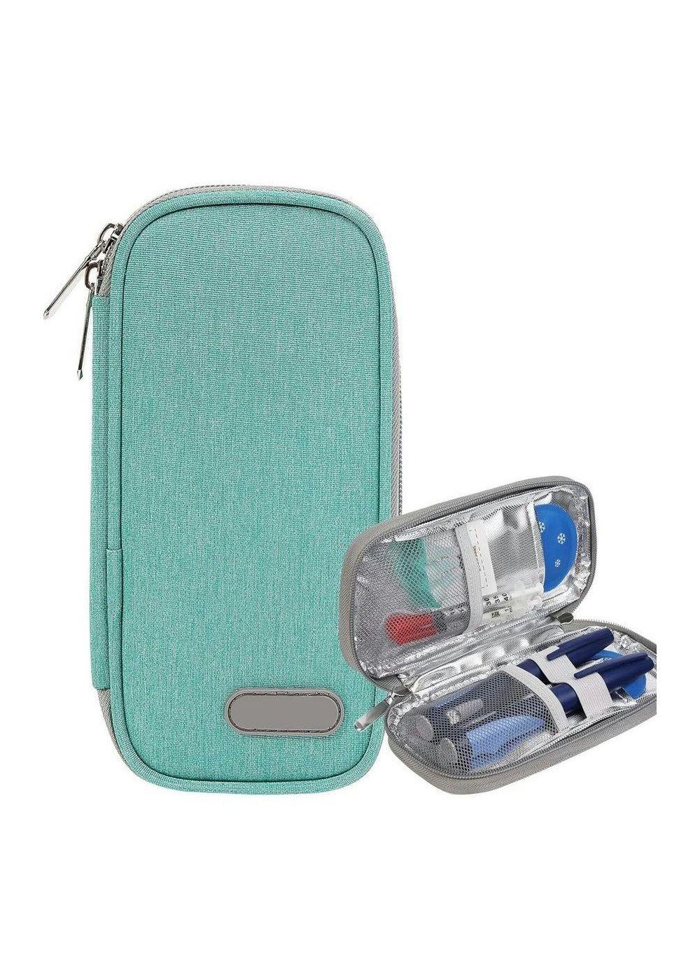 Bolso Para Viaje Estuche Cooler Porta Insulina Refrigerante Tela Verde-0