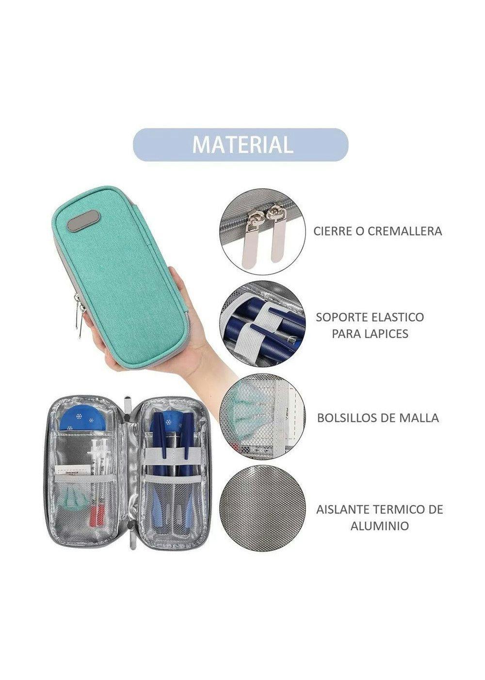 Bolso Para Viaje Estuche Cooler Porta Insulina Refrigerante Tela Verde-3