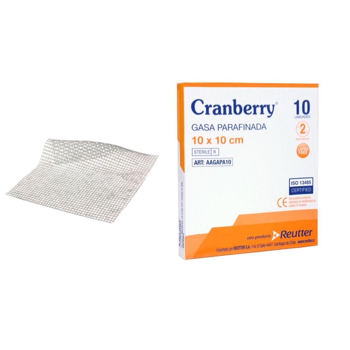 Gasa Parafinada Cranberry 10x10cm - Caja De 10 Und-0