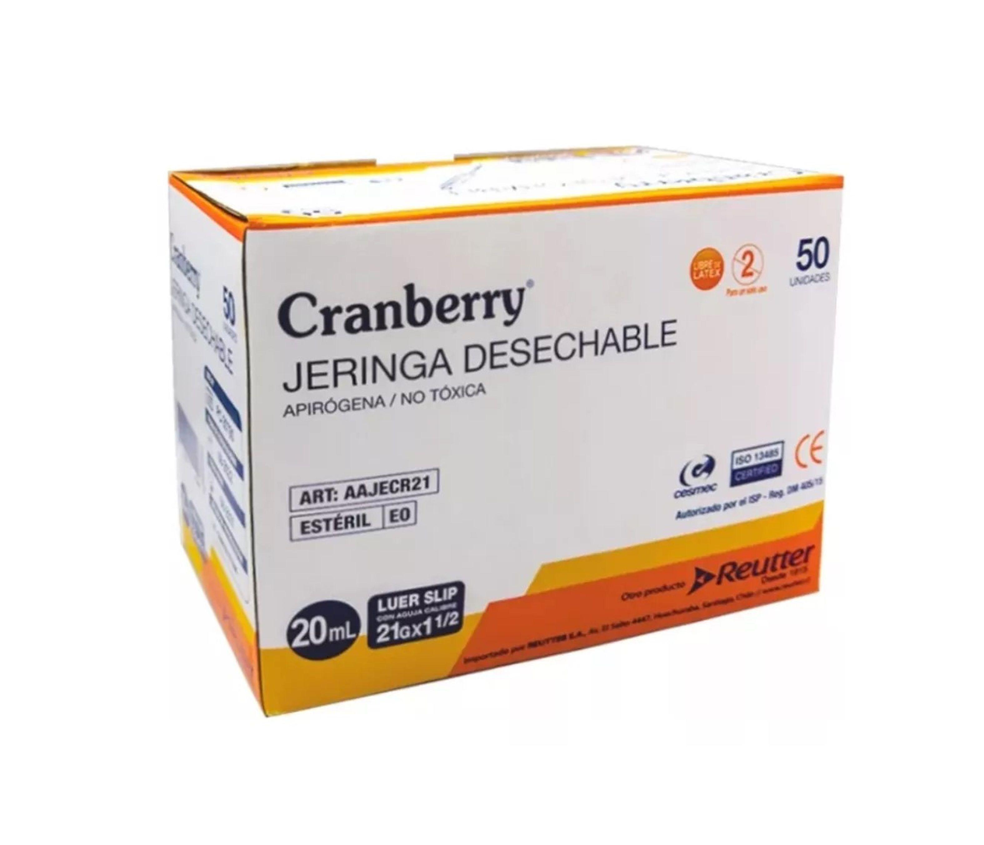 Jeringa Con Aguja Luer Slip 20ml 21gx1 1/2 - 50 Unds-1