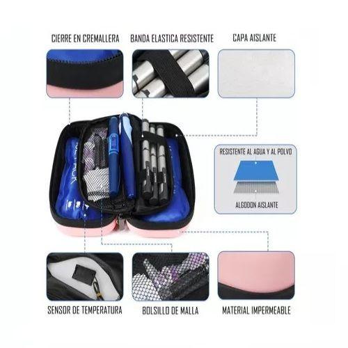 Bolso Estuche De Viaje Cooler Porta Insulina Diabéticos Oneder Rosado-2