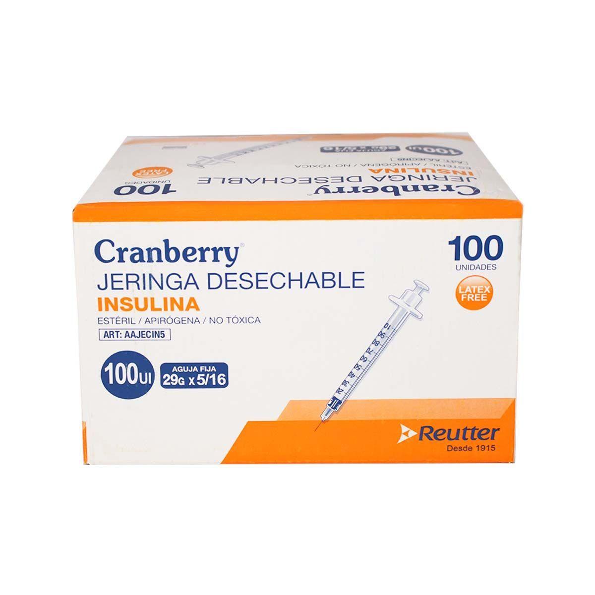Jeringa Desechable Insulina 29g X 5/16 Cranberry - 100 Unds-0