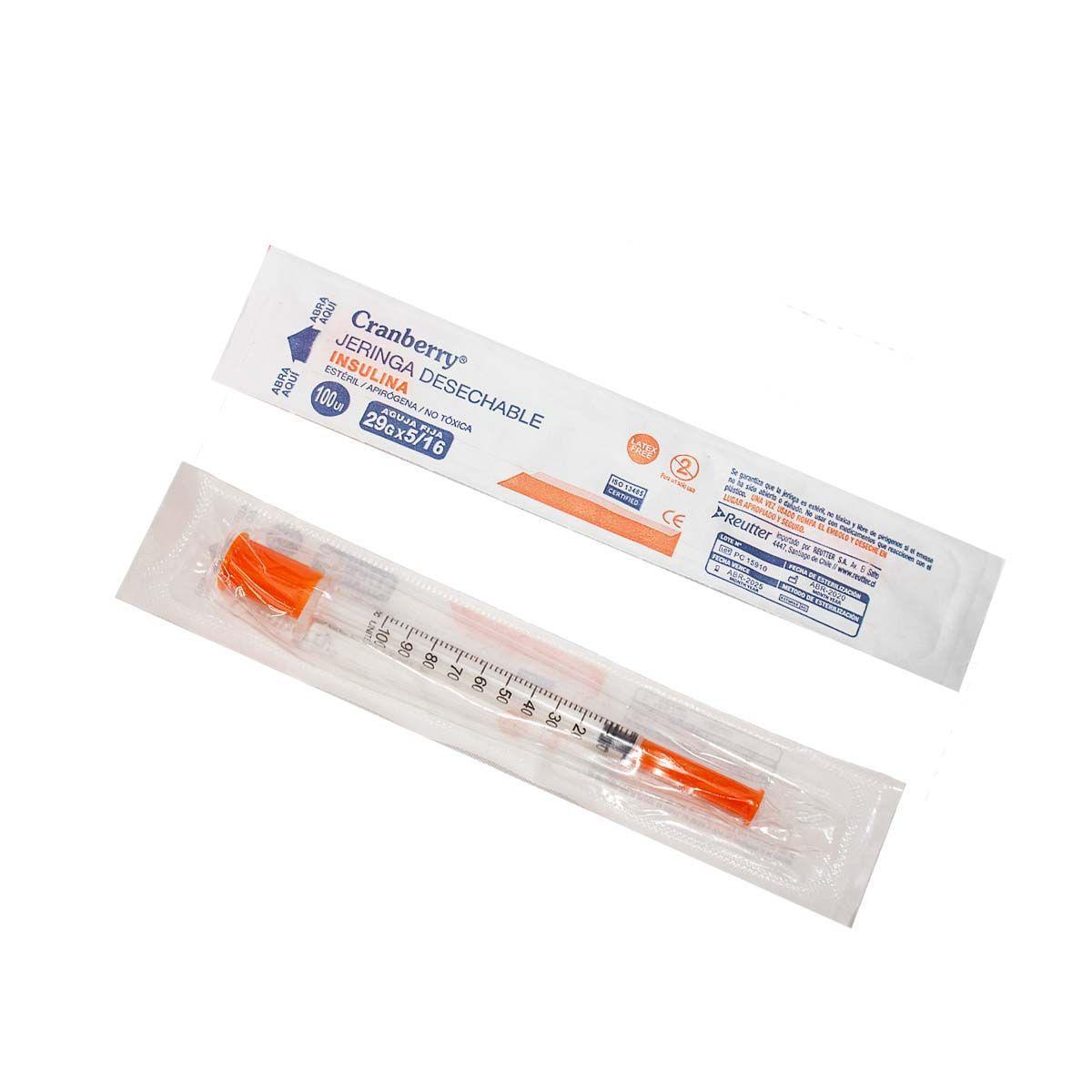 Jeringa Desechable Insulina 29g X 5/16 Cranberry - 100 Unds-1