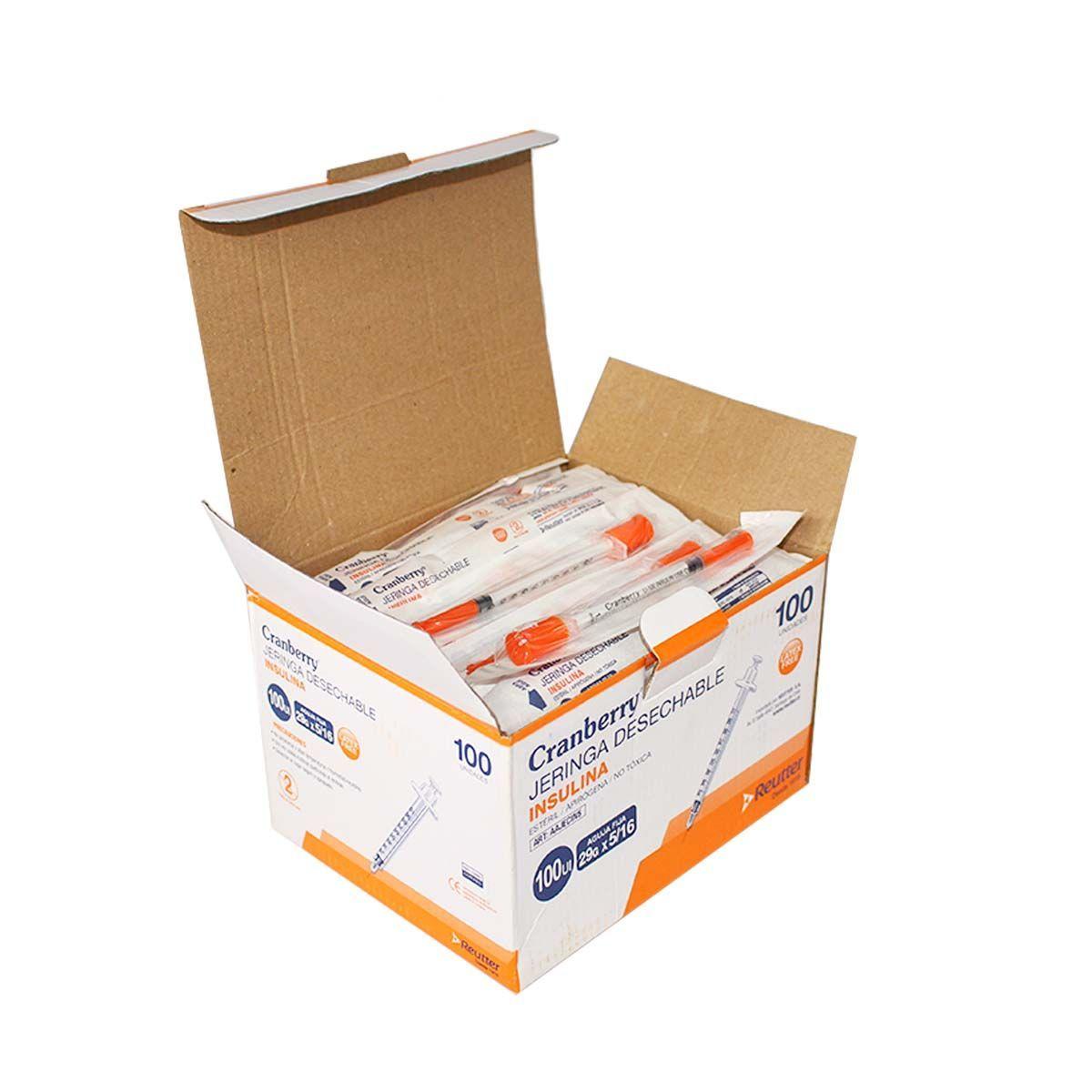 Jeringa Desechable Insulina 29g X 5/16 Cranberry - 100 Unds-2