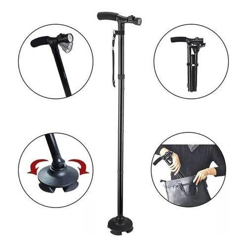 Bastón Plegable 5 Ajustes Diferentes De Altura Luz Led-0