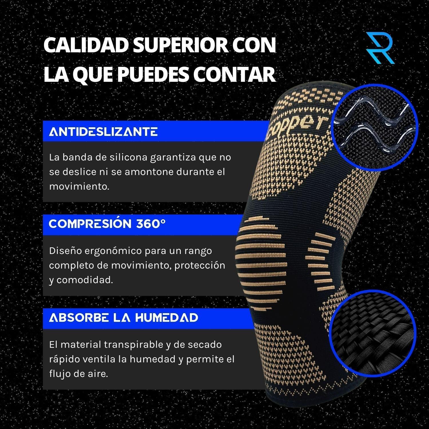 Rodillera de compresión con fibra de Cobre Rozenberg-3