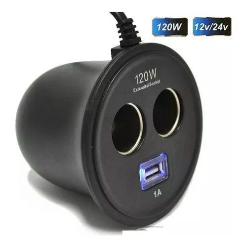 Adaptador Encendedor Auto Doble Usb Cargador 120w Portátil-3