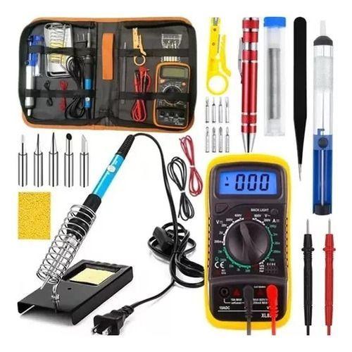 Kit Soldador Eléctrico Cautín 220v 60w Regulable Multímetro-0