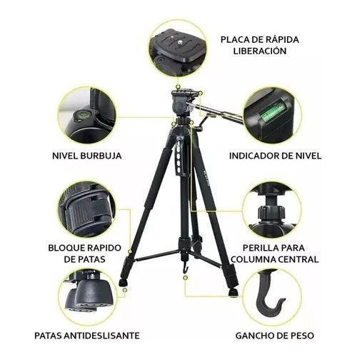 Trípode Para Cámara/video Cámara Telescópico Profesional-3