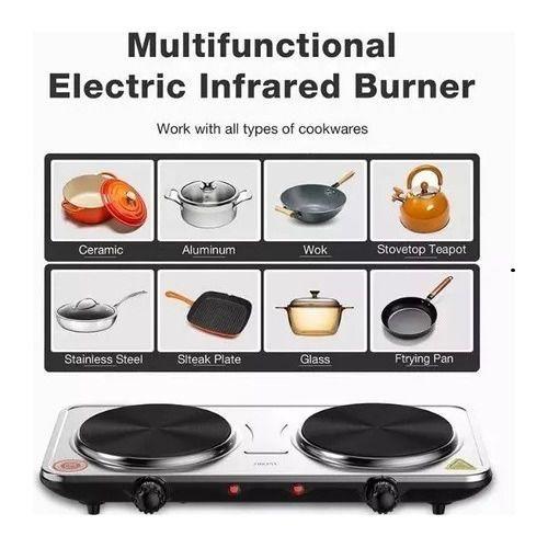 Parrilla Cocina Eléctrica Portátil 2plato Cocinilla Encimera-1