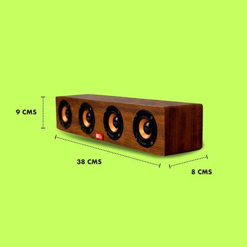 Parlante Blik Rockwood Portátil Con Bluetooth Madera-4