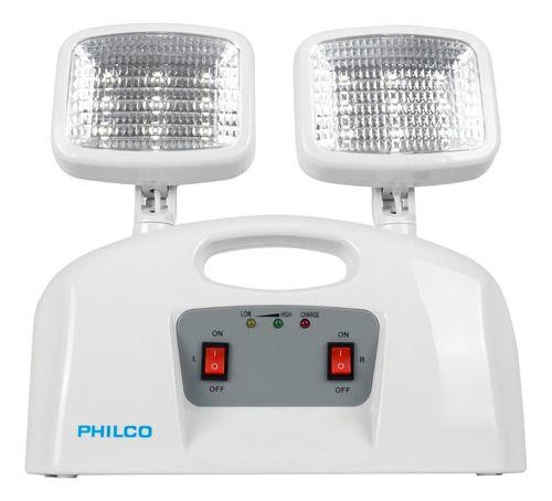 Lampara De Emergencia Led 2 Focos Philco Certificado Sec Color Blanco-2