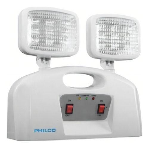 Lampara De Emergencia Led 2 Focos Philco Certificado Sec Color Blanco-4