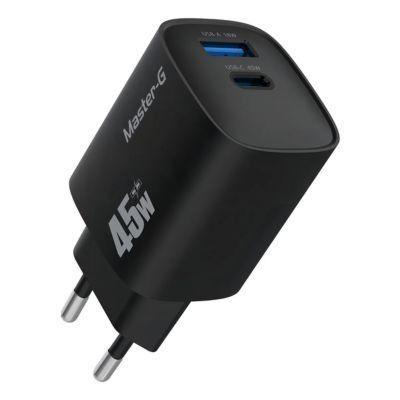 Cargador Portátil Carga Rápida 45w + Cable Usb-c Master-g Color Negro-0
