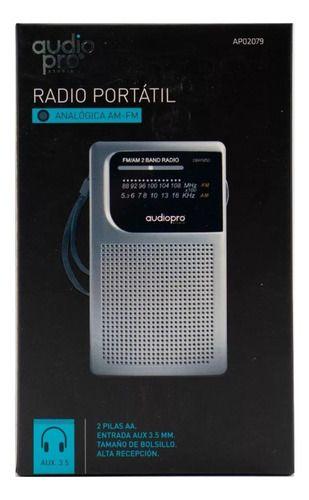 Radio Fm/am Portátil De Bolsillo Audiopro Ap02079 Color Gris-2